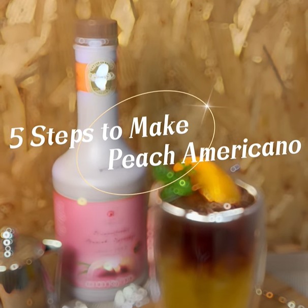 五步驟打造一杯完美的水蜜桃美式！